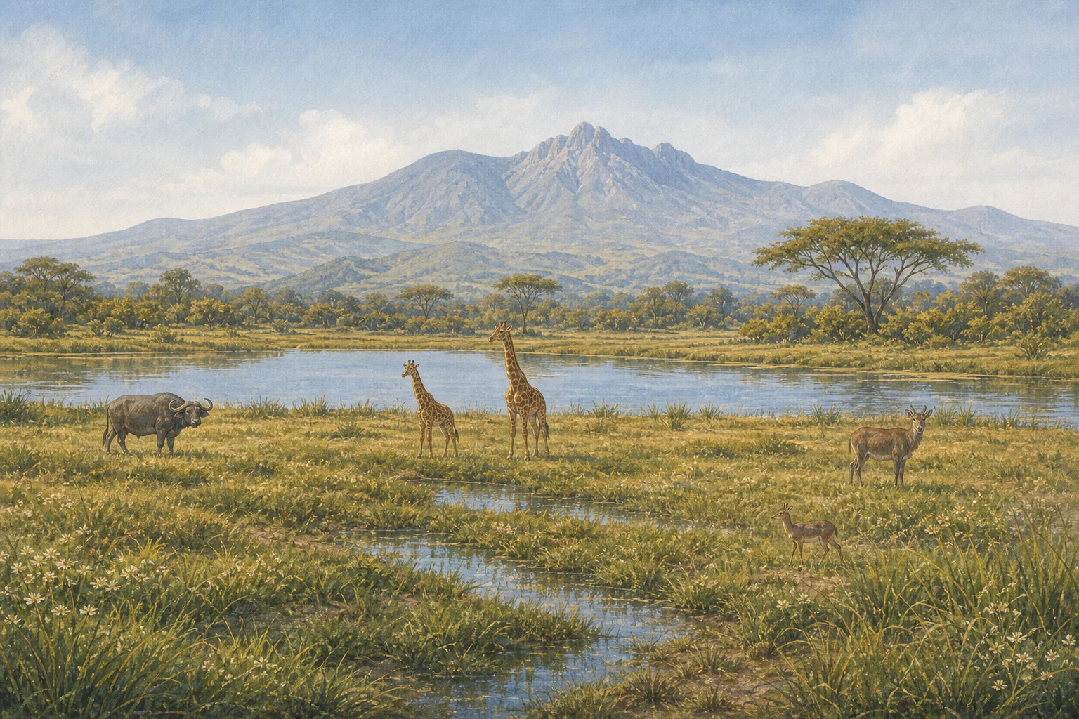 Arusha National Park landscape in tanzania