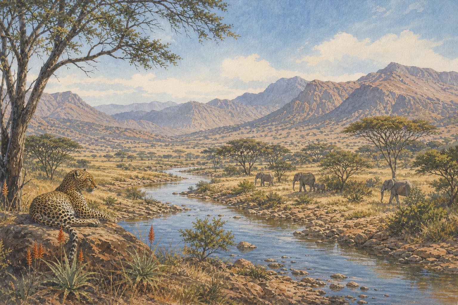 Buffalo Springs National Reserve landscape in kenya
