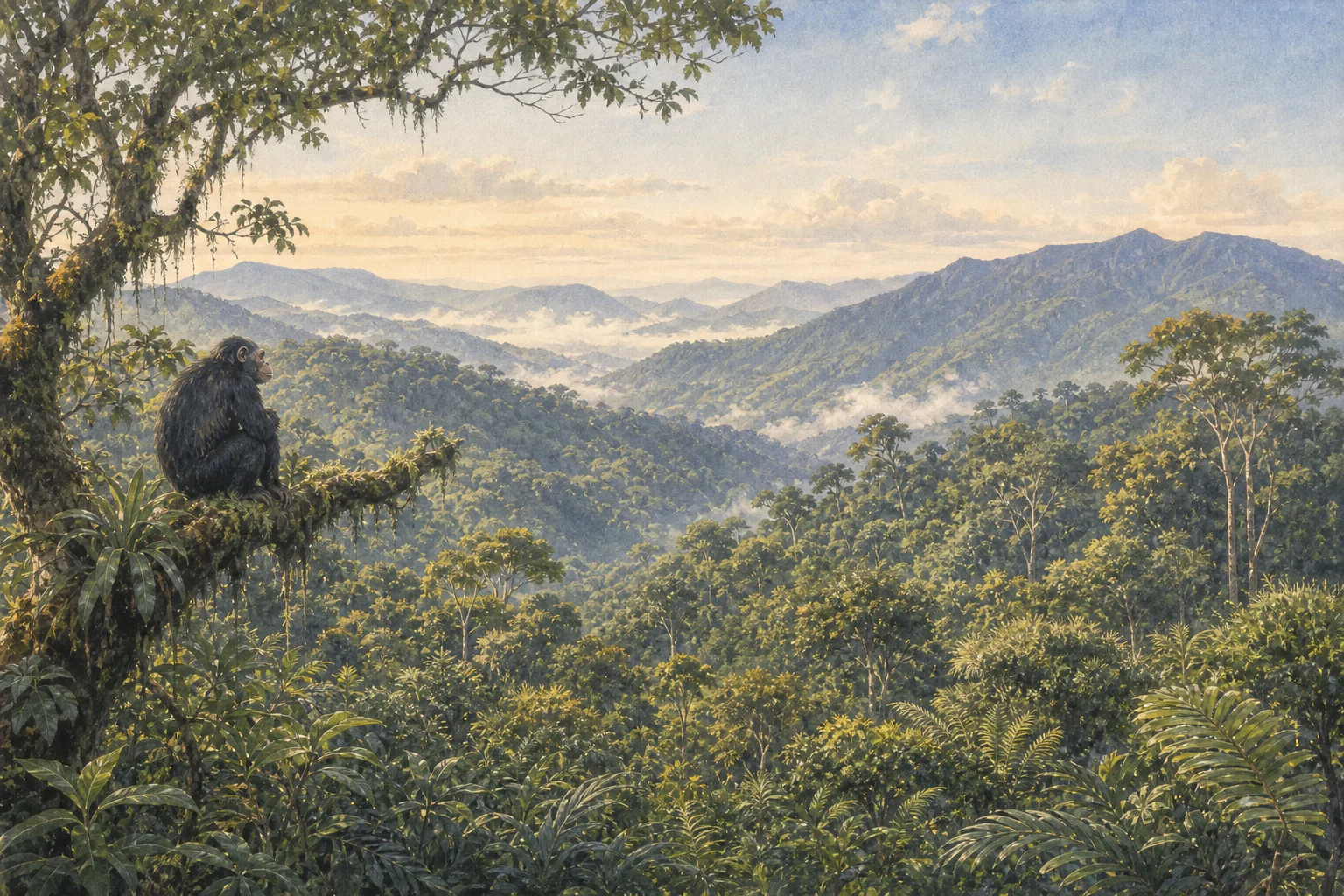 Kibale National Park landscape in uganda