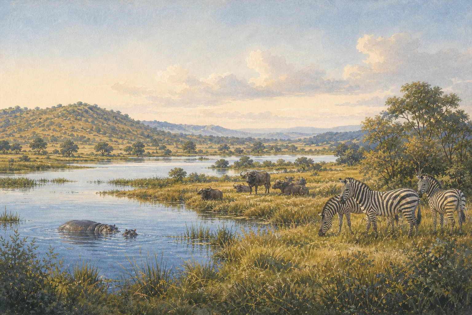 Lake Mburo National Park landscape in uganda