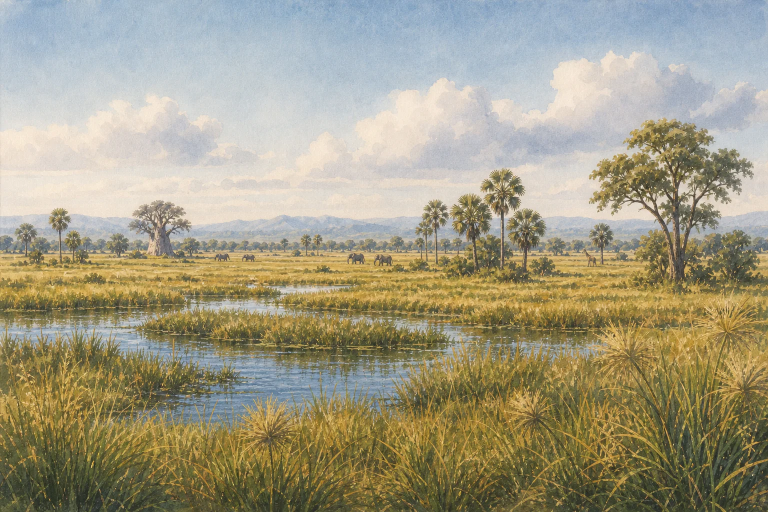 Mikumi National Park landscape in tanzania