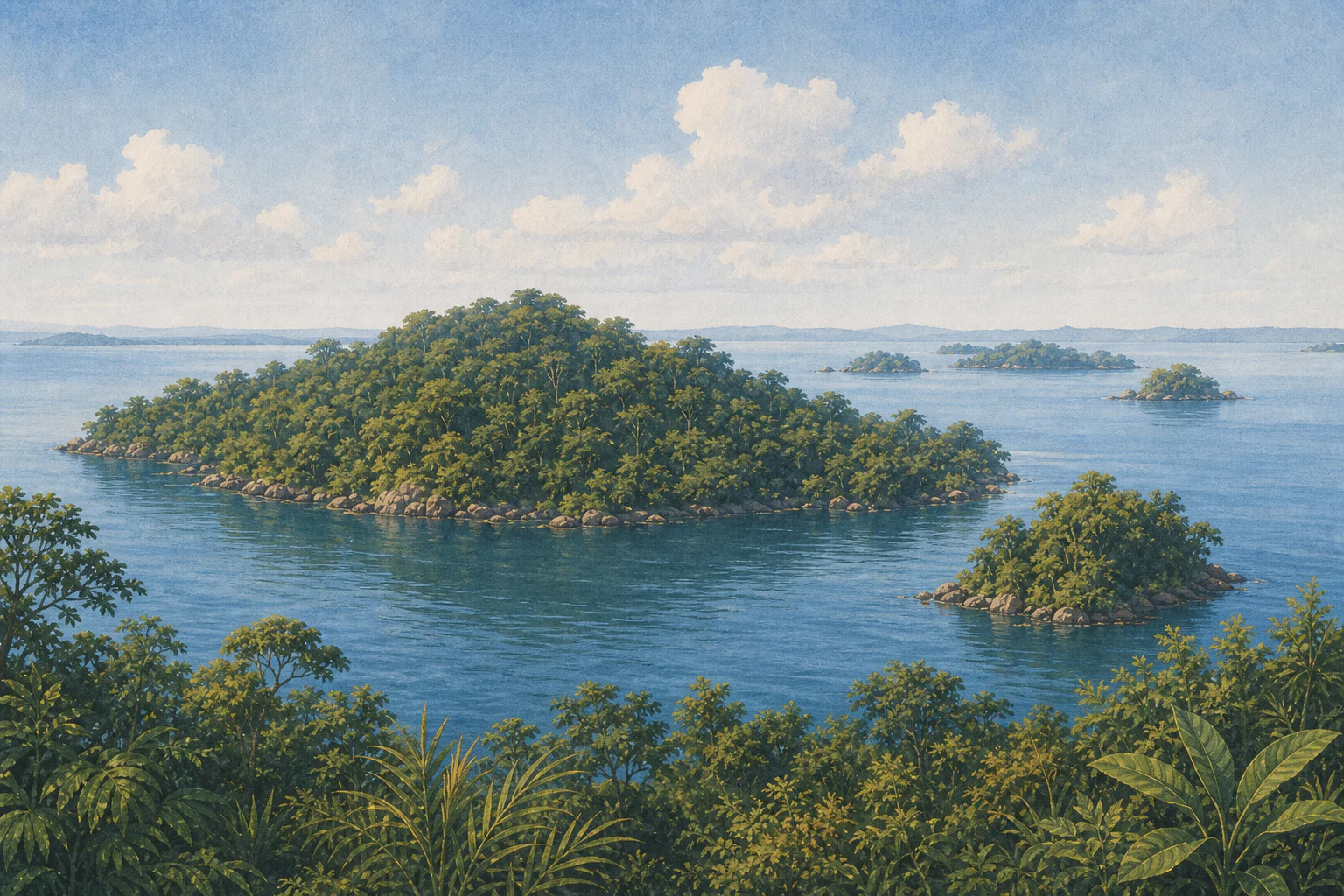 Rubondo Island National Park landscape in tanzania