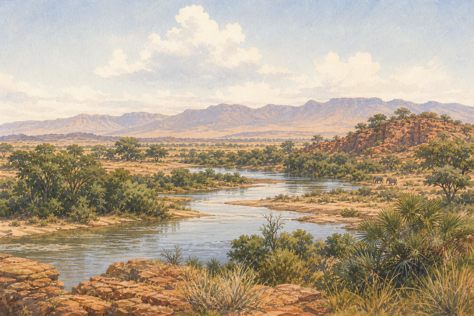 Samburu National Reserve landscape in kenya