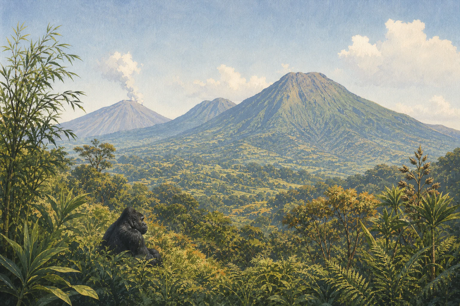 Volcanoes National Park landscape in rwanda